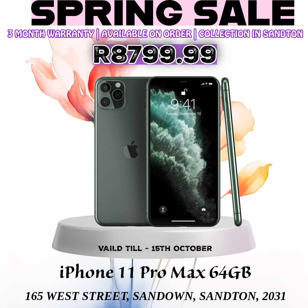 Spring Sale - iPhone 11 Pro Max 64GB (CPO) - Assorted Colours