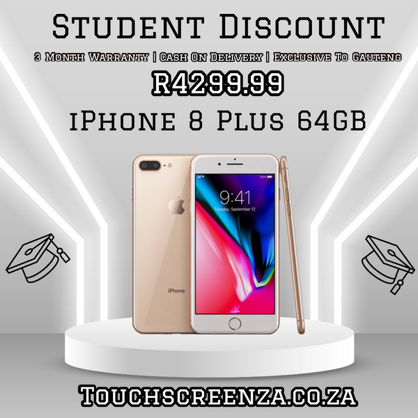 Student Discount - iPhone 8 Plus 64GB (Assorted Colours) - CPO