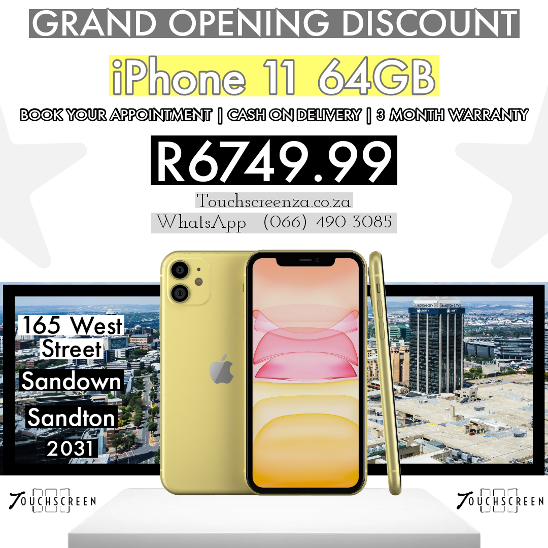 Grand Opening Student Discount - iPhone 11 64GB     (Assorted Colours) - CPO