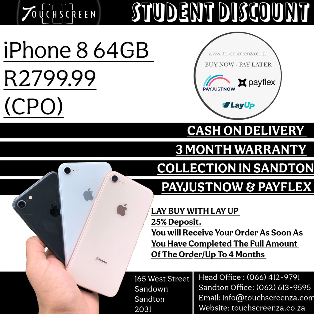 Student Discount - iPhone 8 64GB (Assorted Colours) - CPO