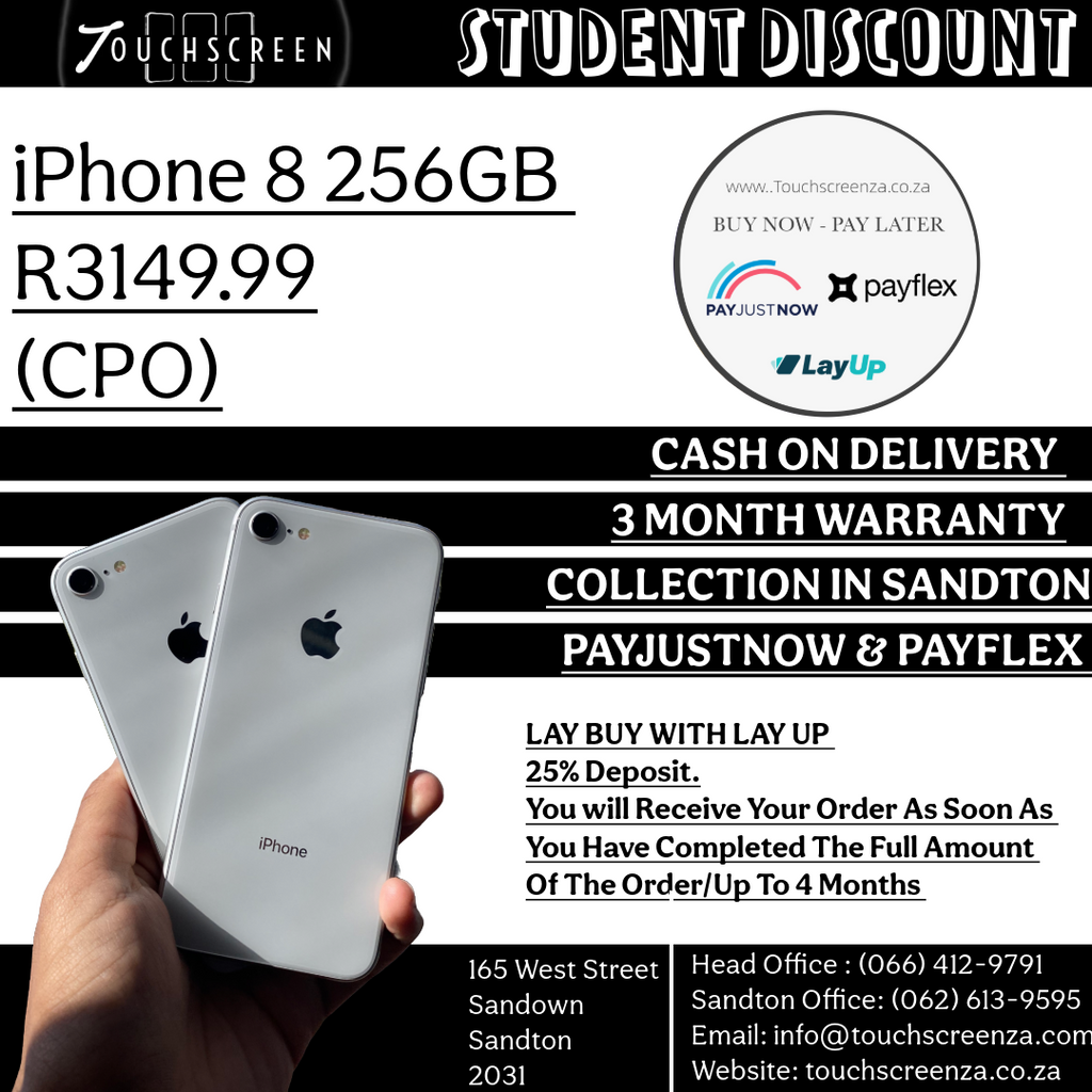 Student Discount - iPhone 8 256GB (Assorted Colours) - CPO