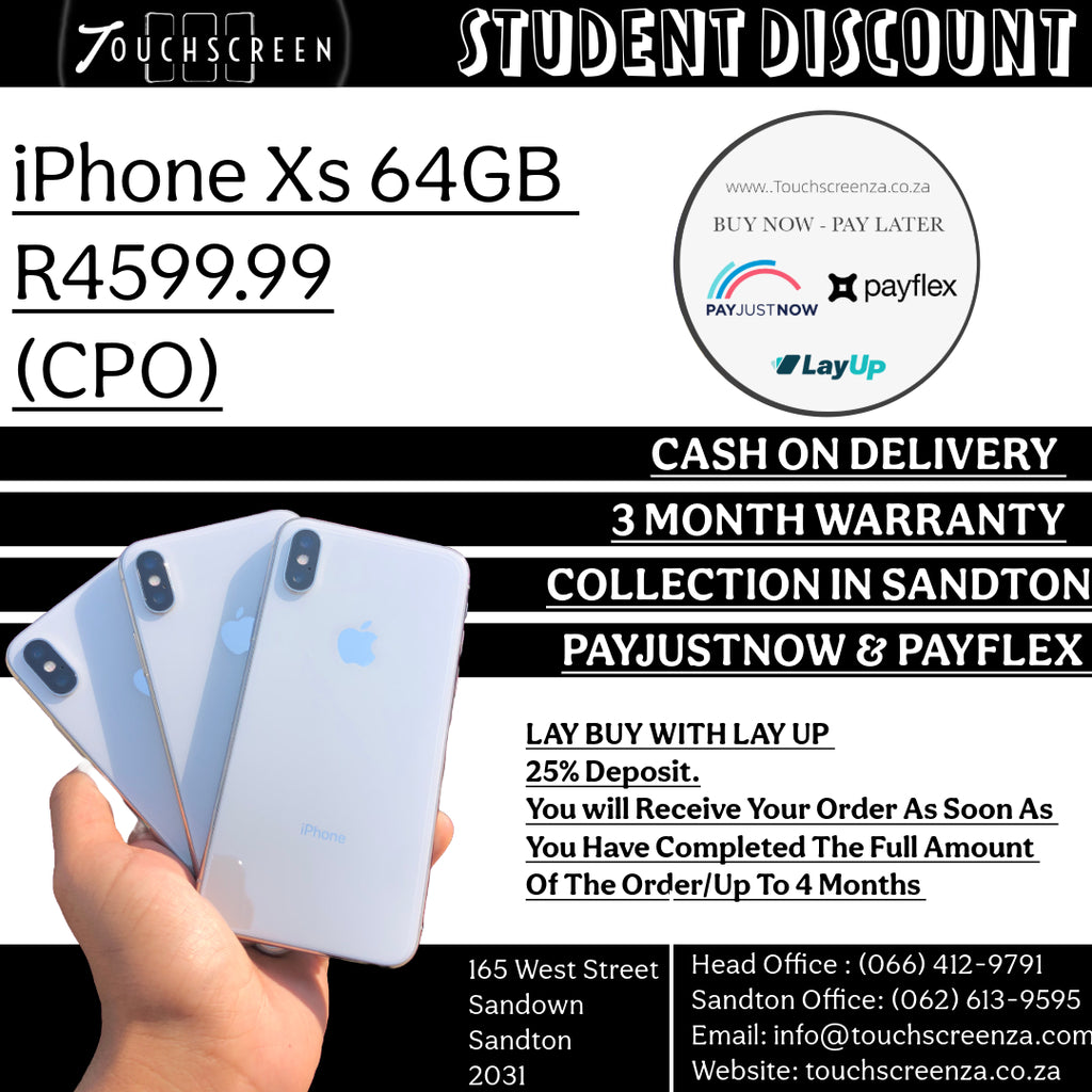 Student Discount - iPhone Xs 64GB (Assorted Colours) - CPO