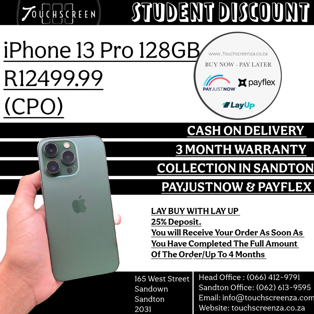 Student Discount - iPhone 13 Pro 128gb (Assorted Colours) - CPO