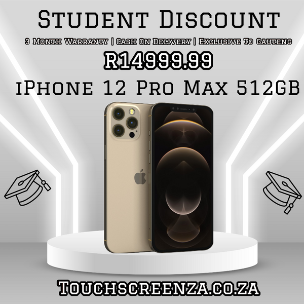 Student Discount - iPhone 12 Pro Max 512gb (Assorted Colours) - CPO